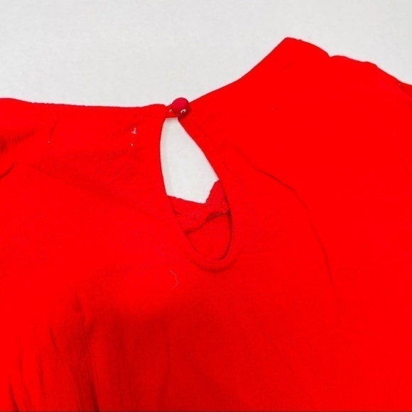 OLD Navy Red Swing Dress with Crocheted Lace Detail - Picture 7 of 8